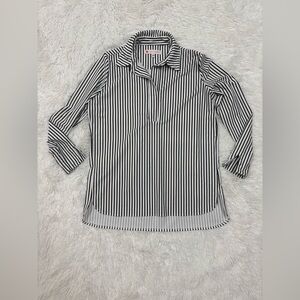 Jude Connally Black and White Striped Button Down Shirt